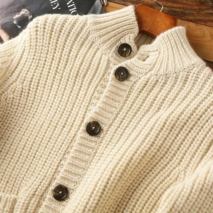 Mason Stand Collar Men Wool Cardigan