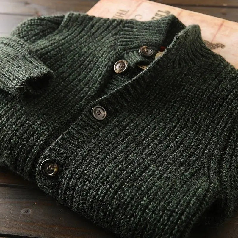 Mason Stand Collar Men Wool Cardigan