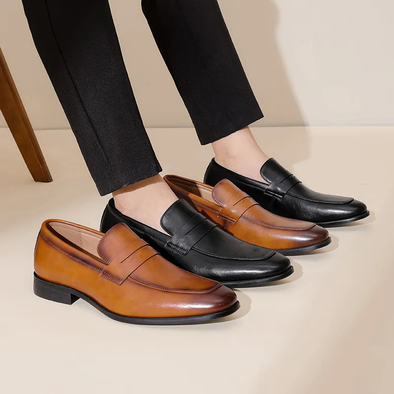 Men’s Penny Loafers Formal Business Dress Shoes Slip On Office Footwear