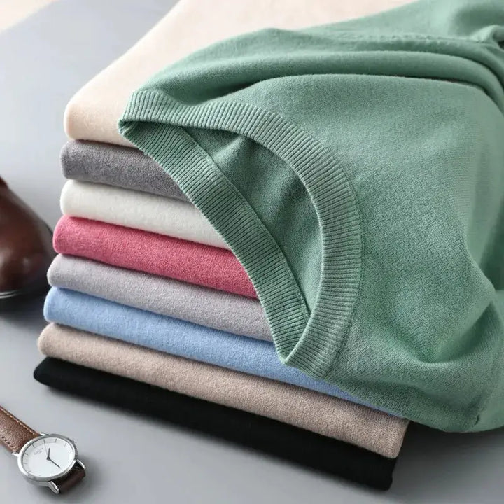 Auro Men Ribbed Cashmere T-shirt
