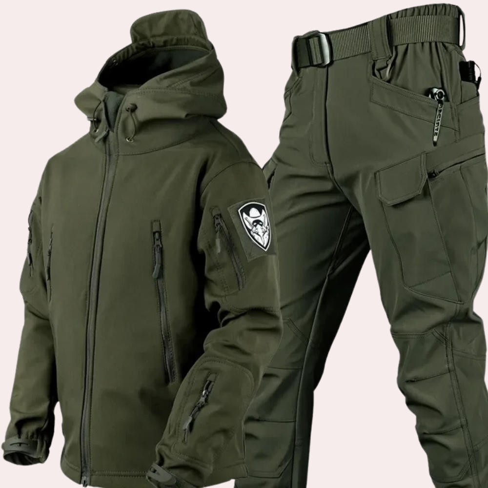 Men’s Two-Piece Outdoor Cargo Set – Tailored Jacket &amp; Matching Trousers