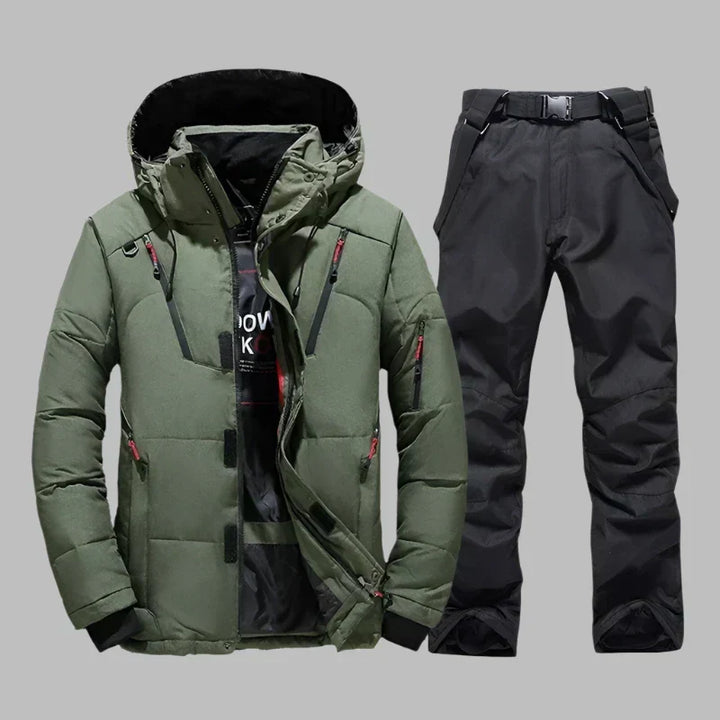 Arvid Men’s Waterproof Winter Set – Warm Puffer Jacket &amp; Tactical Pants | 2-Piece Outdoor Suit