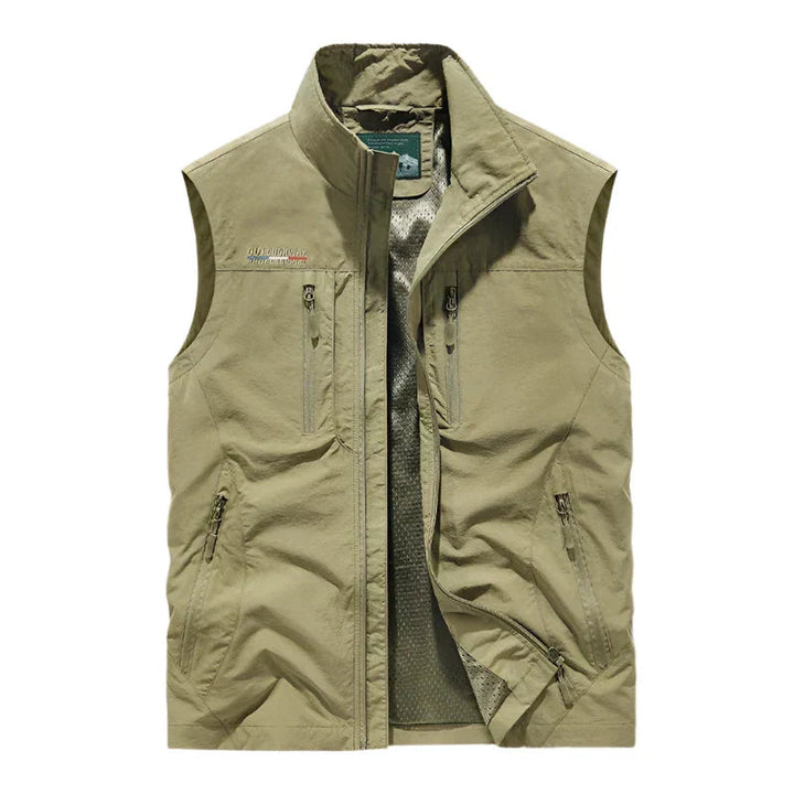 Men’s Outdoor Vest Hiking Travel Utility Zipper Pocket Vest