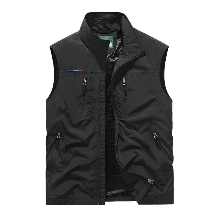 Men’s Outdoor Vest Hiking Travel Utility Zipper Pocket Vest