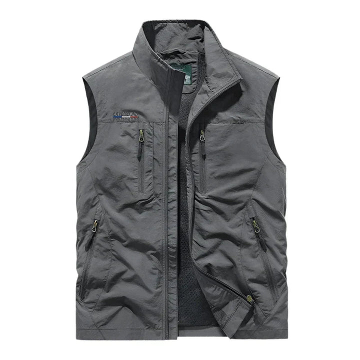 Men’s Outdoor Vest Hiking Travel Utility Zipper Pocket Vest