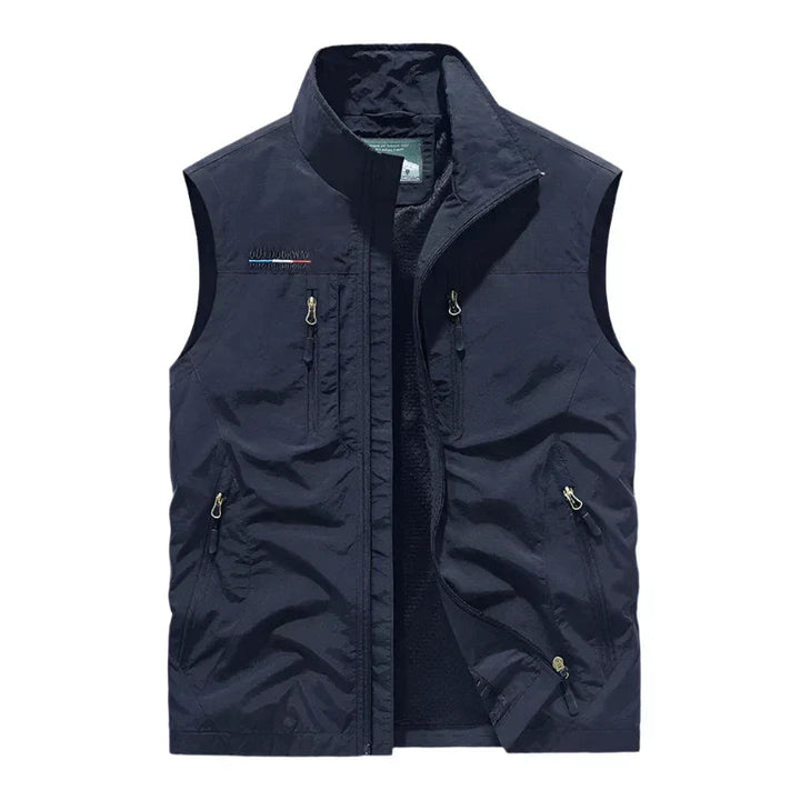 Men’s Outdoor Vest Hiking Travel Utility Zipper Pocket Vest