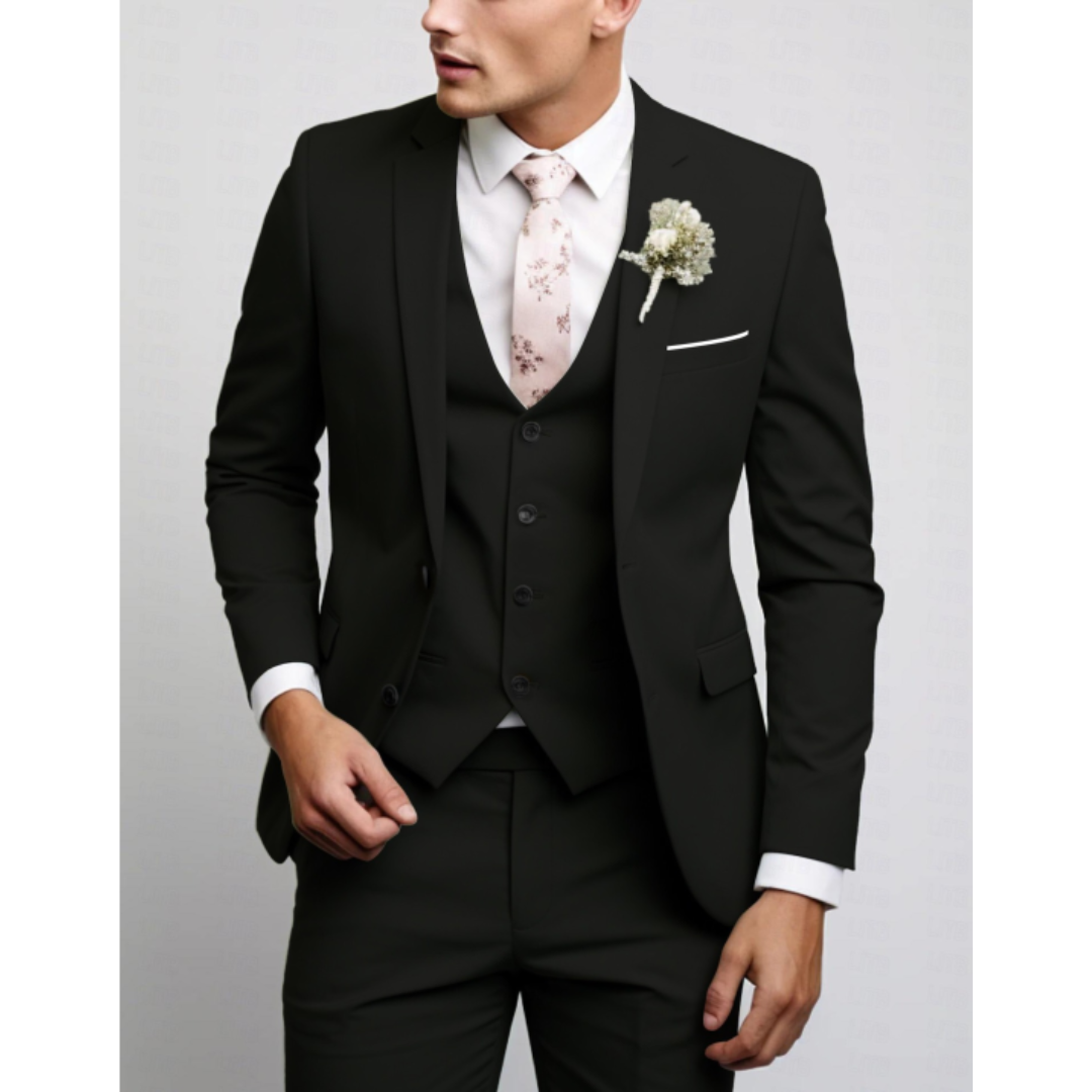 Slim Fit 3-Piece Wedding Guest Suit for Men | Formal & Modern