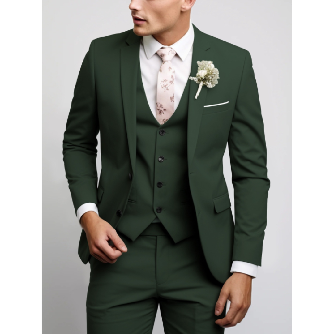 Slim Fit 3-Piece Wedding Guest Suit for Men | Formal &amp; Modern