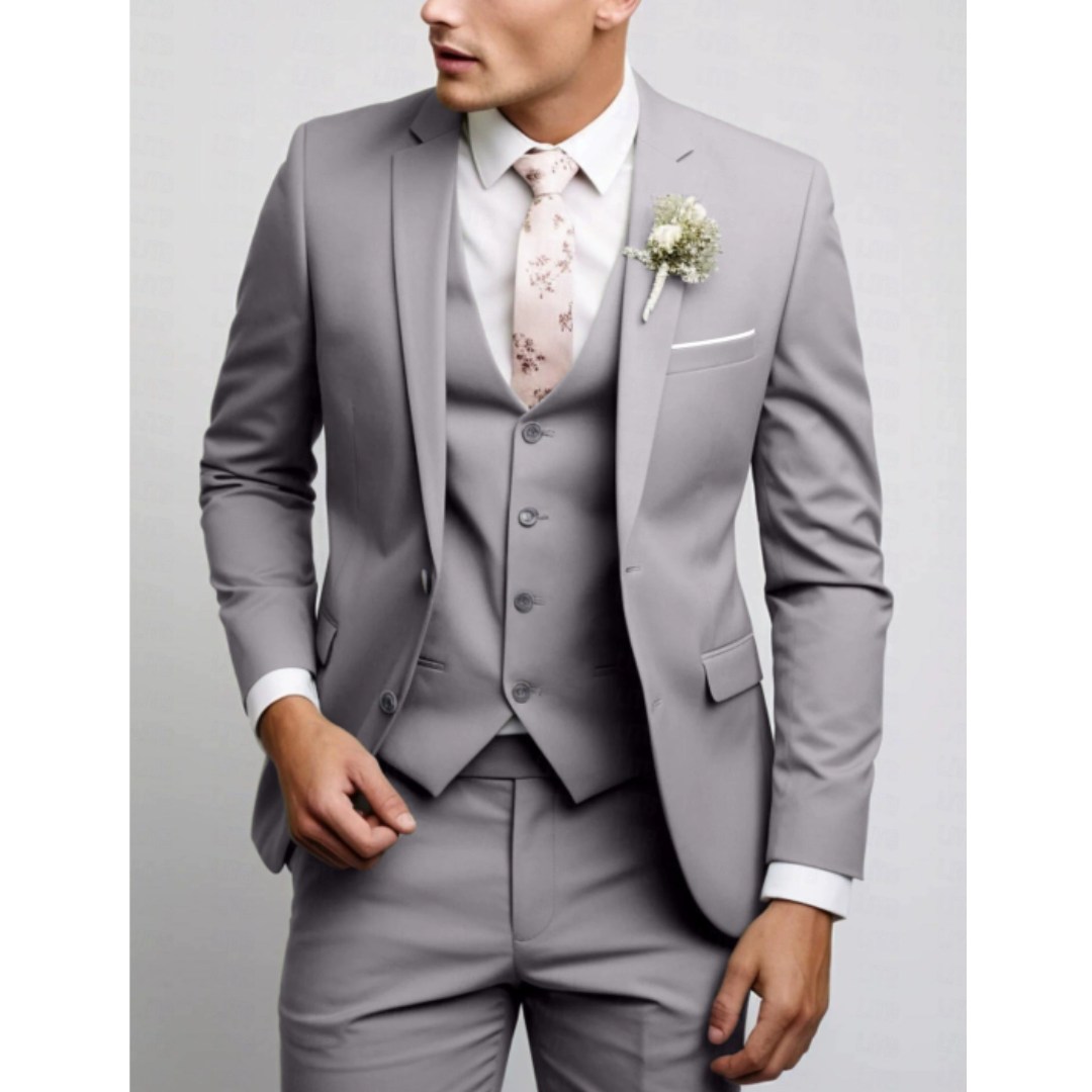 Slim Fit 3-Piece Wedding Guest Suit for Men | Formal &amp; Modern