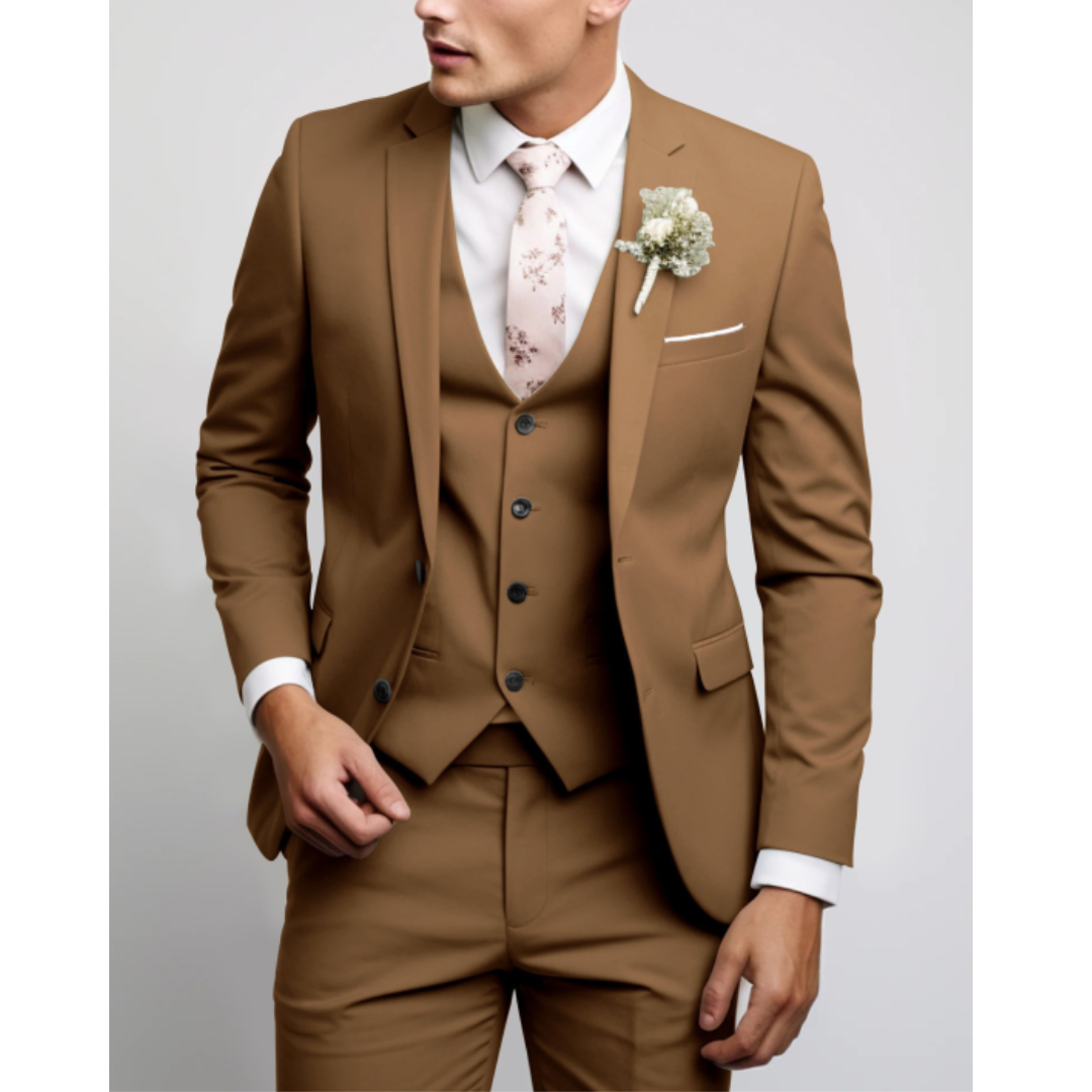 Slim Fit 3-Piece Wedding Guest Suit for Men | Formal &amp; Modern