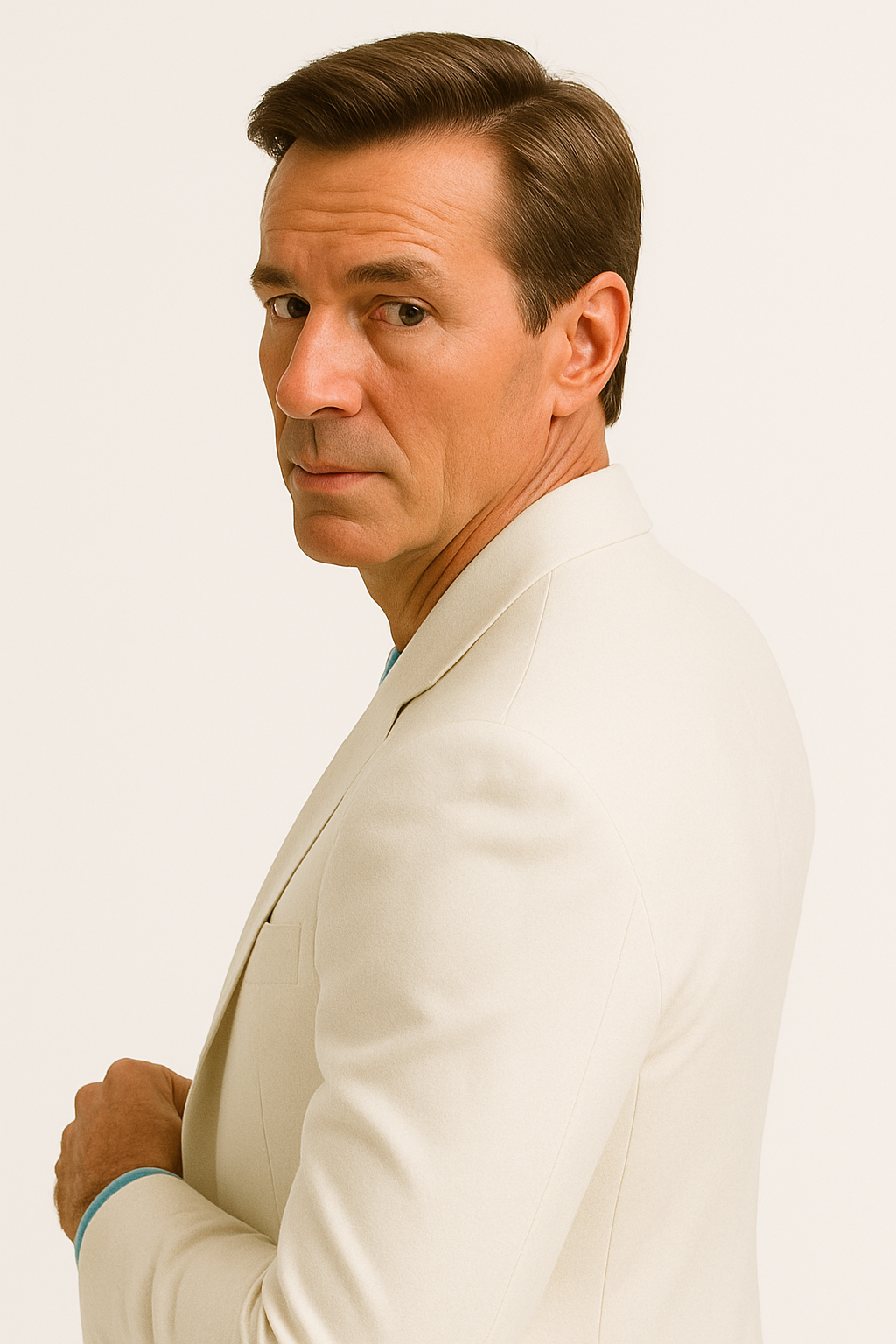 Men’s Don Johnson Miami Vice White Suit – Classic 2-Piece 80s Costume Suit