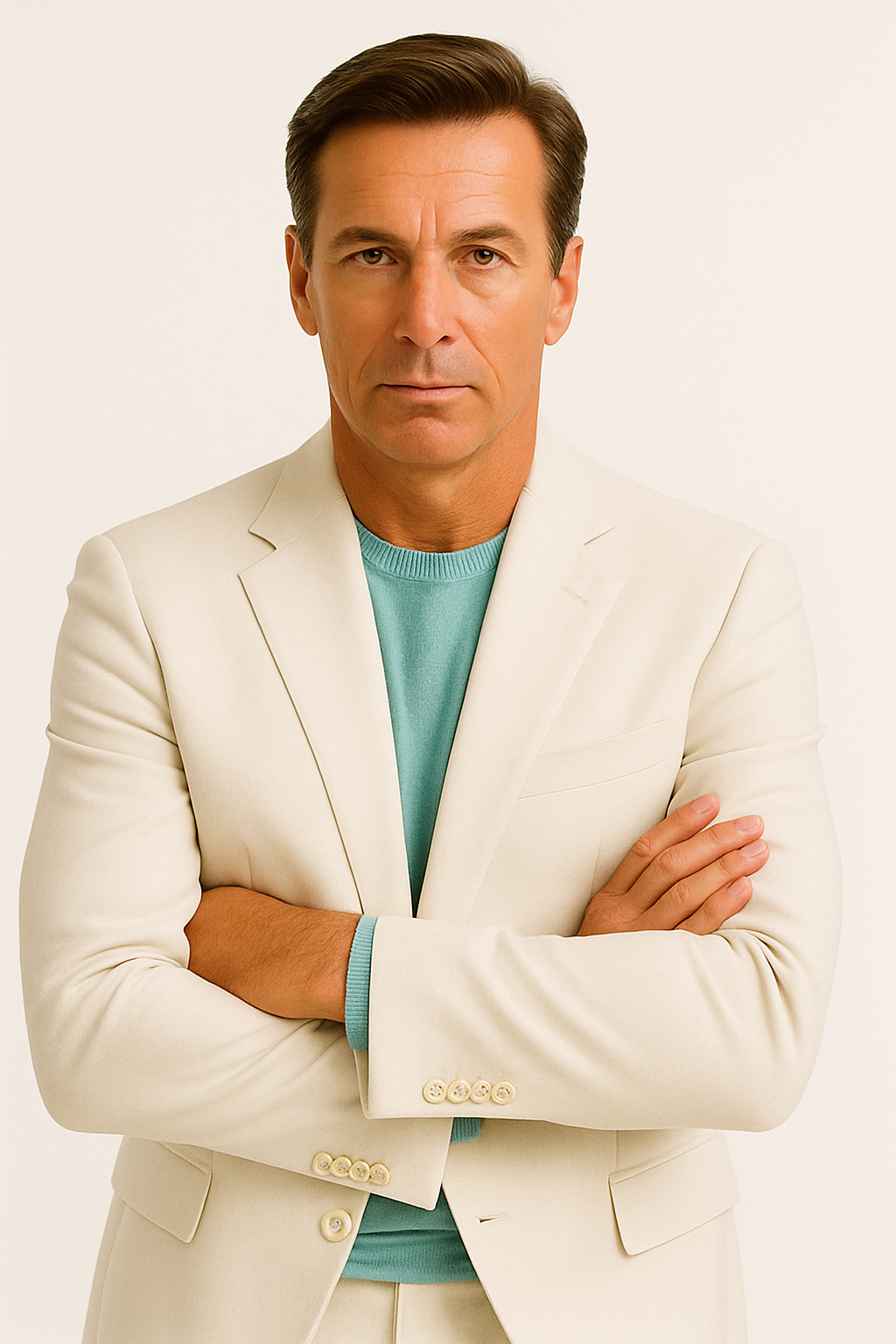 Men’s Don Johnson Miami Vice White Suit – Classic 2-Piece 80s Costume Suit