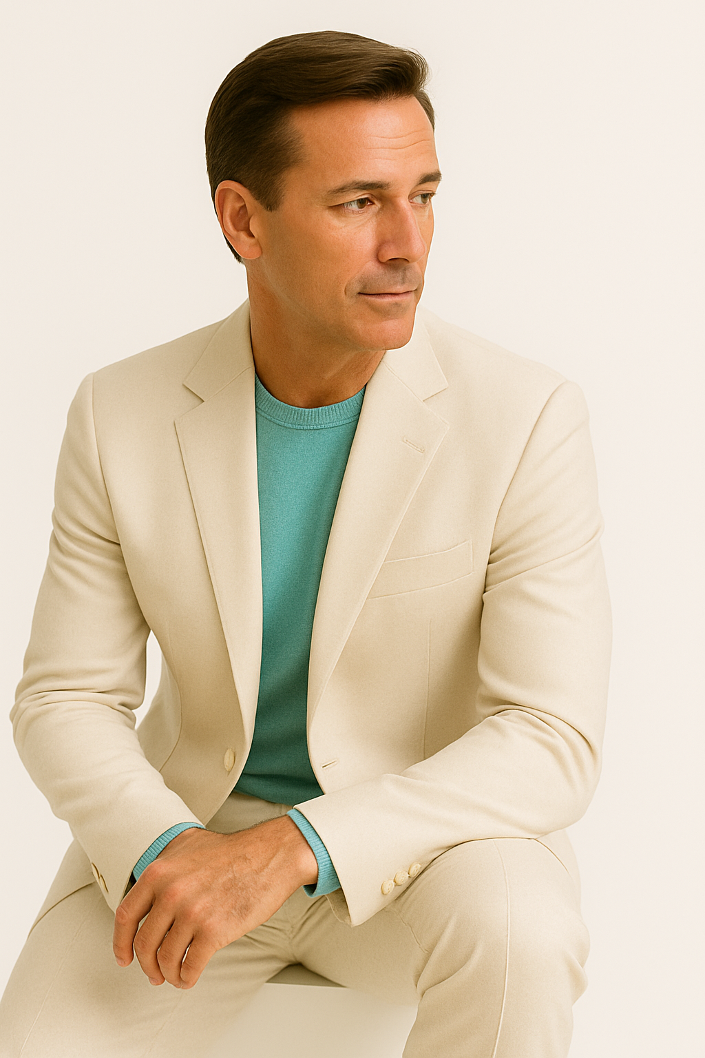 Men’s Don Johnson Miami Vice White Suit – Classic 2-Piece 80s Costume Suit