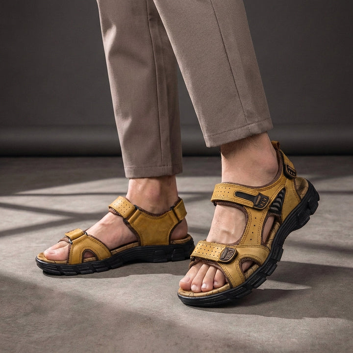 Adjustable Perforated Strap Sandals for Men – Orthopedic Support &amp; Comfort