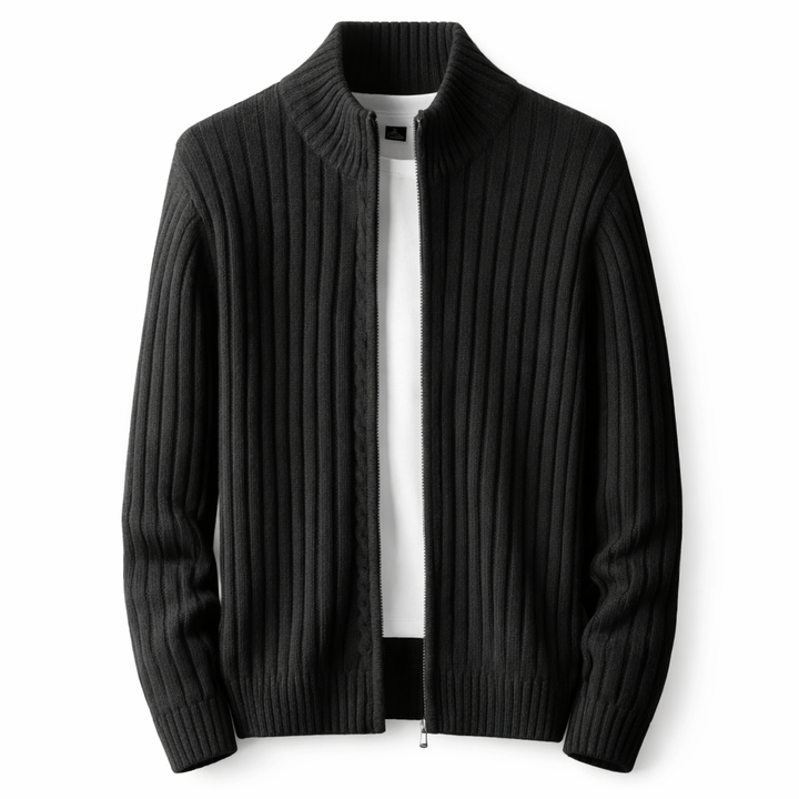 Men’s Zip Up Cardigan Sweater Casual Long Sleeve Knit Jacket