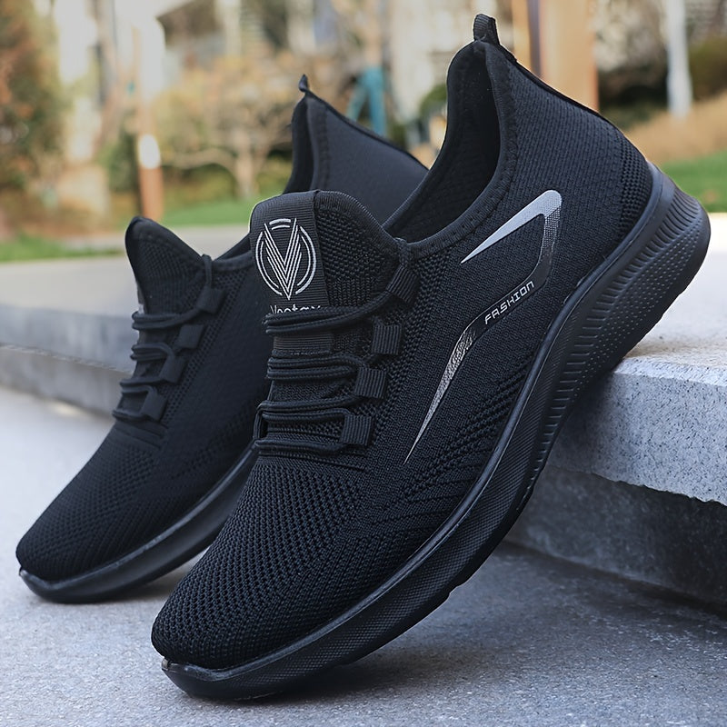 Men’s Lightweight Breathable Knit Running Shoes – Slip-On Comfort &amp; All-Day Performance