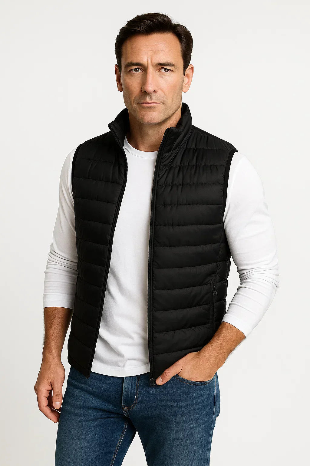 Men’s Lightweight Puffer Vest Sleeveless Quilted Zip Up Jacket