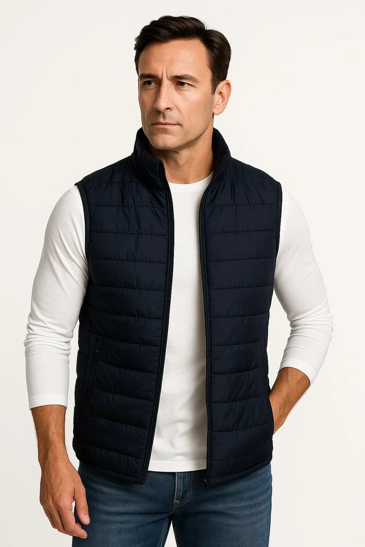 Men’s Lightweight Puffer Vest Sleeveless Quilted Zip Up Jacket