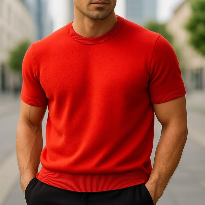 Auro Men Ribbed Cashmere T-shirt