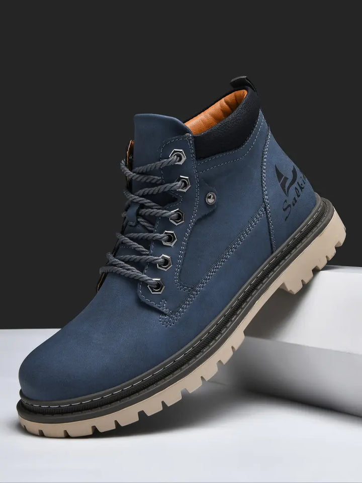 Men’s Lace Up Work Boots Casual Outdoor Ankle Shoes Comfortable Grip