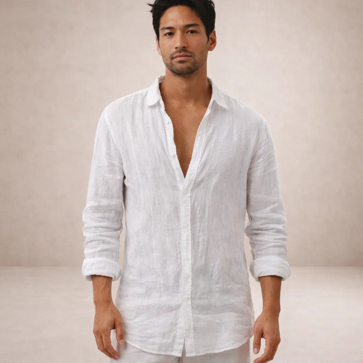 Men’s Linen Shirt | Regular Fit Breathable Long Sleeve Shirt