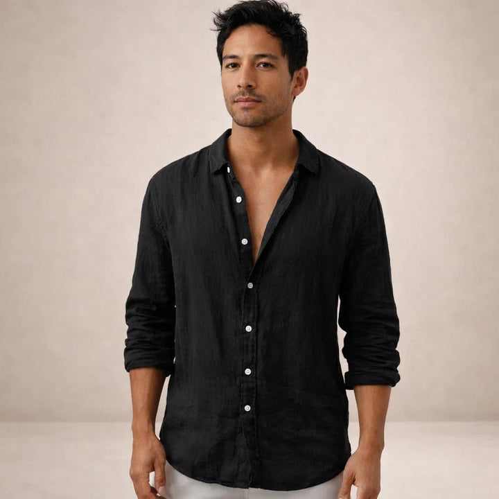 Men’s Linen Shirt | Regular Fit Breathable Long Sleeve Shirt