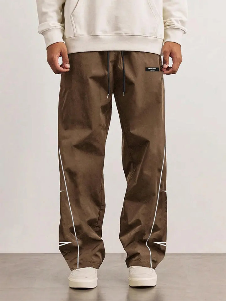 Men’s Casual Jogger Pants Loose Fit Streetwear Track Pants with Star Design