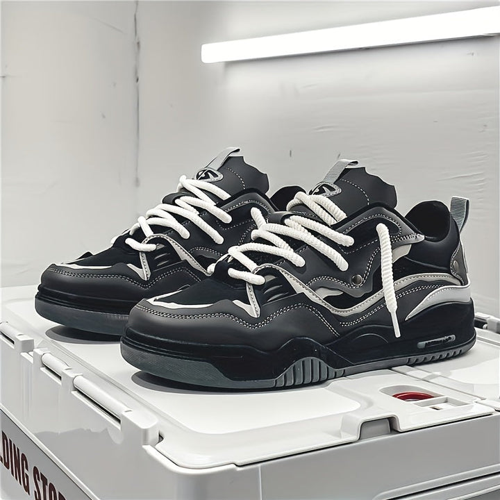Geometric Sporty Sneakers for Men – Casual Trendy Lightweight Fashion Shoes