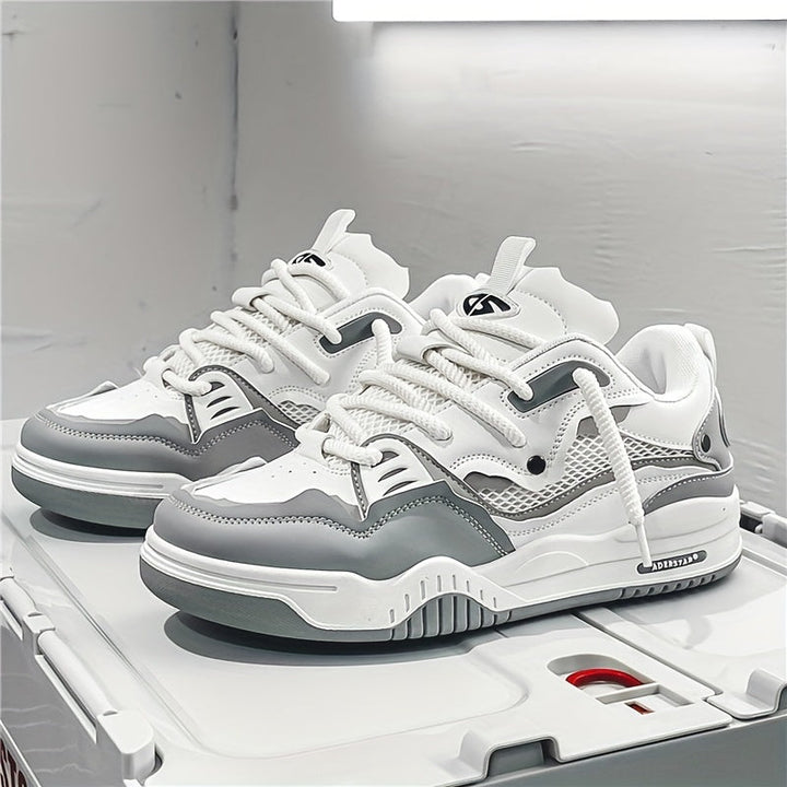 Geometric Sporty Sneakers for Men – Casual Trendy Lightweight Fashion Shoes