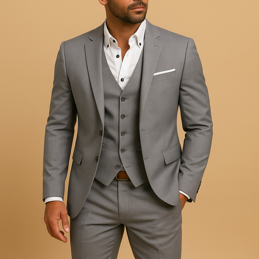 Three-Piece Slim Fit Men’s Suit with Blazer and Trousers | Beaumont