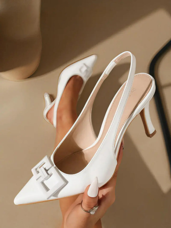 Women’s Slingback Heels Pointed Toe Dress Shoes Elegant Evening Footwear