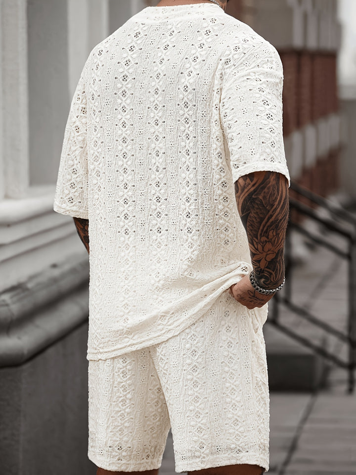 Men’s Resort Shirt and Shorts Set Relaxed Fit Two Piece Summer Outfit