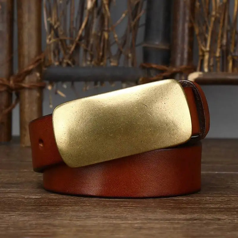 Hercules Men Waist Brass Buckle Belt