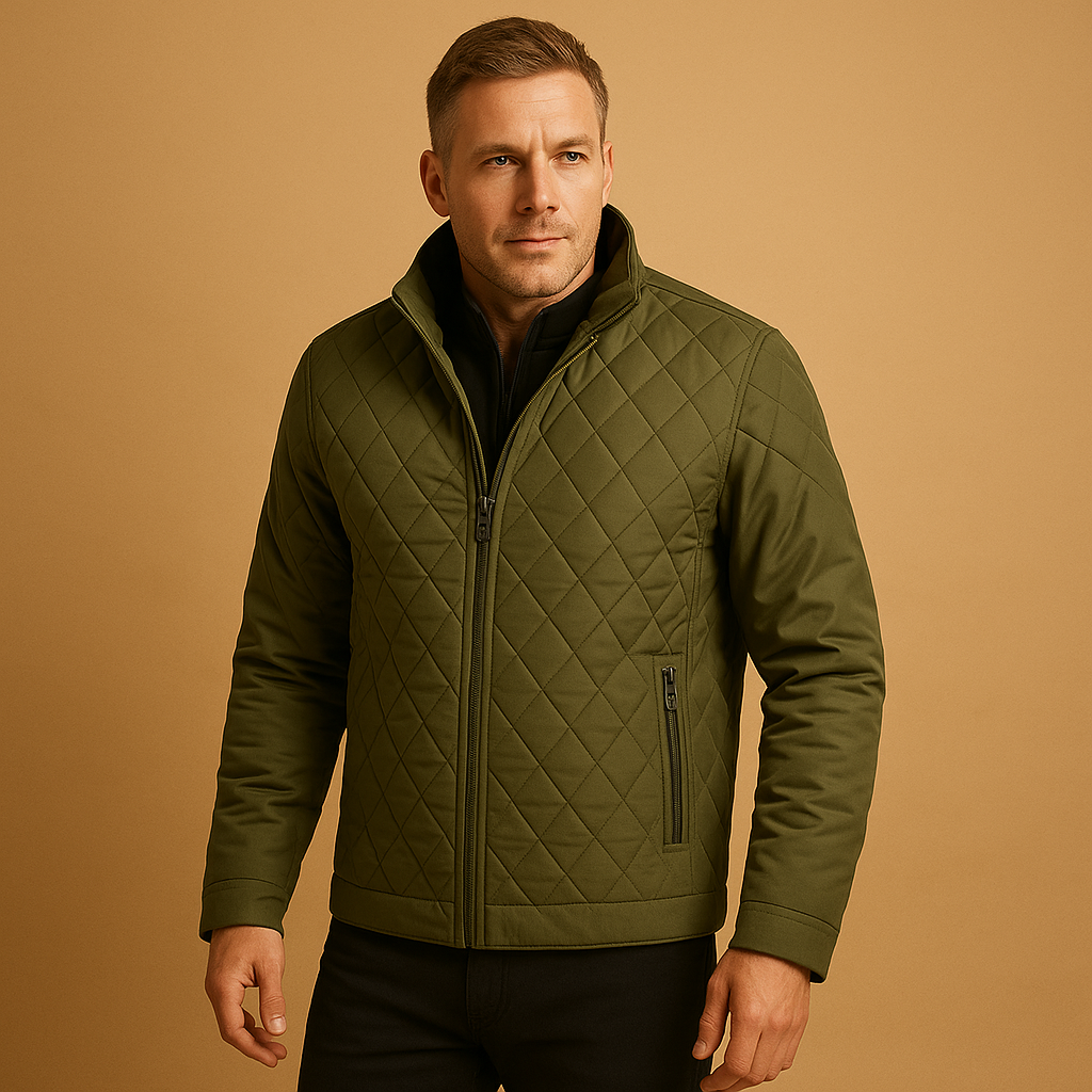 Men’s Classic Zippered Coat – Clean Structured Design Jacket