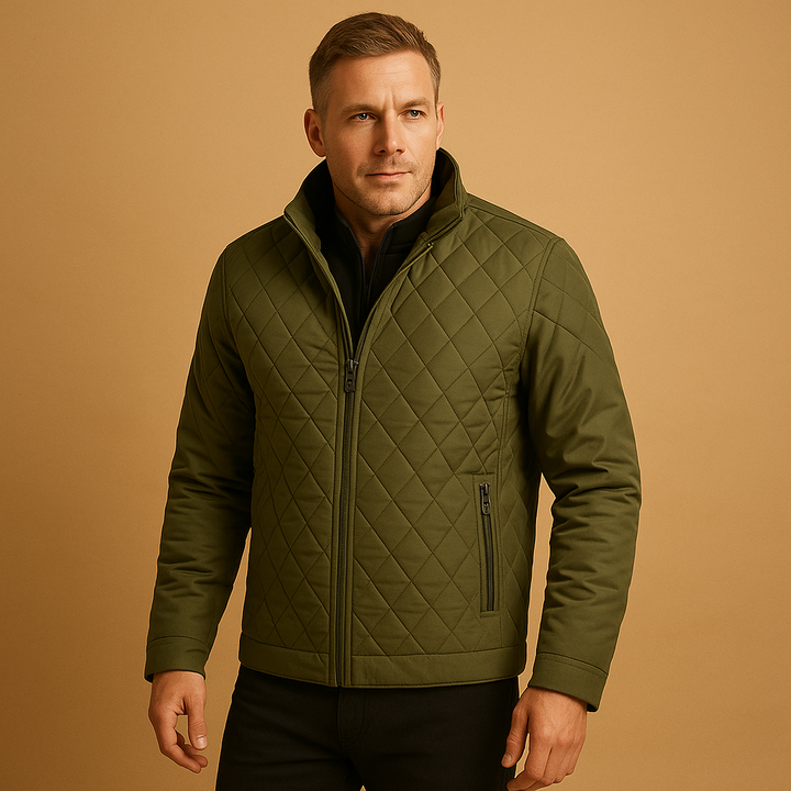 Men’s Classic Zippered Coat – Clean Structured Design Jacket