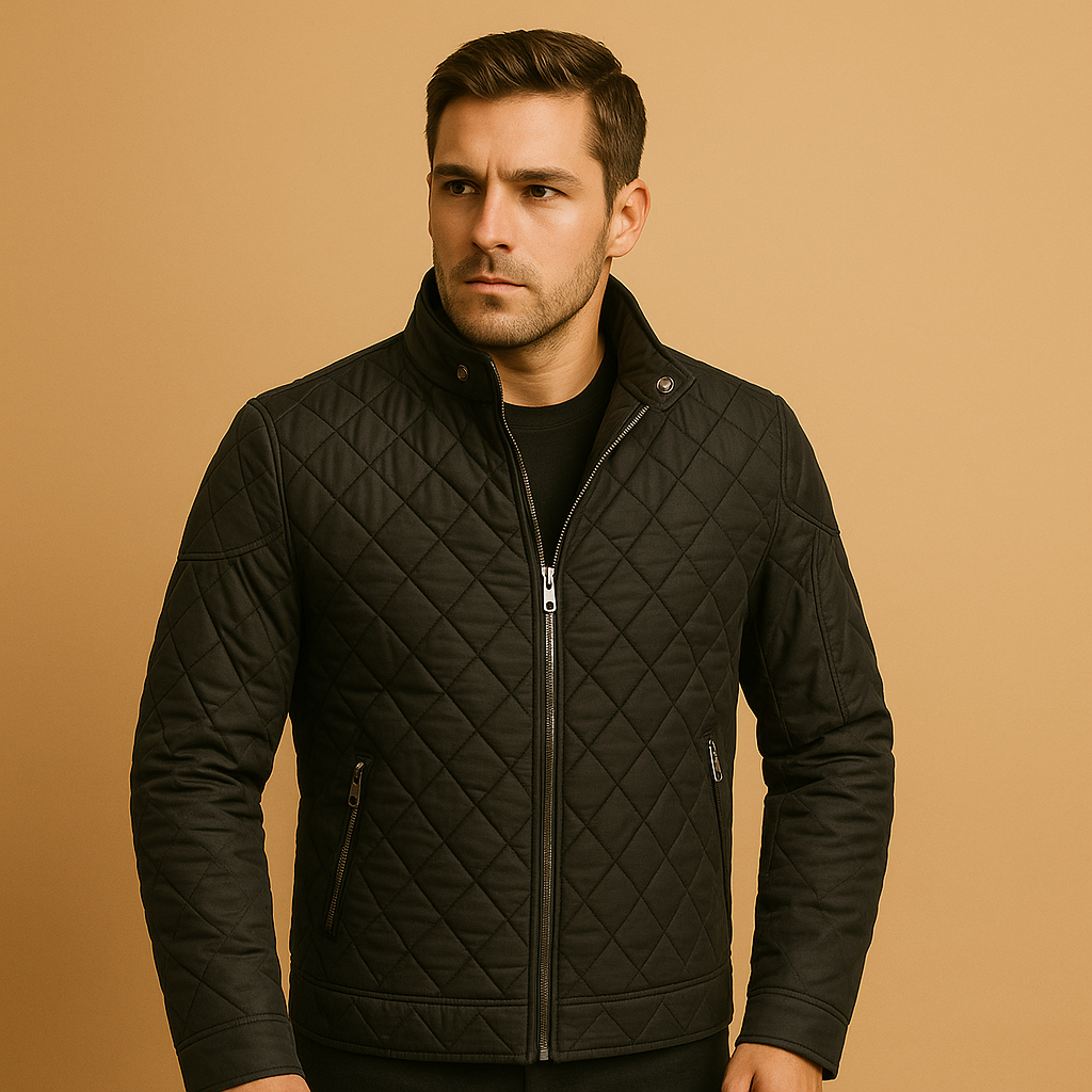 Men’s Classic Zippered Coat – Clean Structured Design Jacket