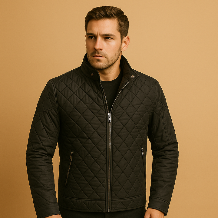 Men’s Classic Zippered Coat – Clean Structured Design Jacket