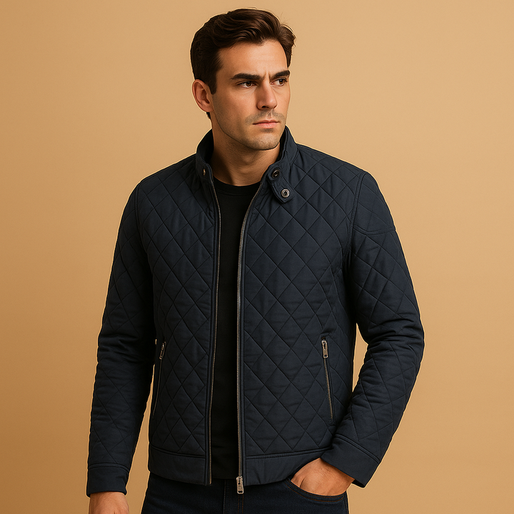 Men’s Classic Zippered Coat – Clean Structured Design Jacket