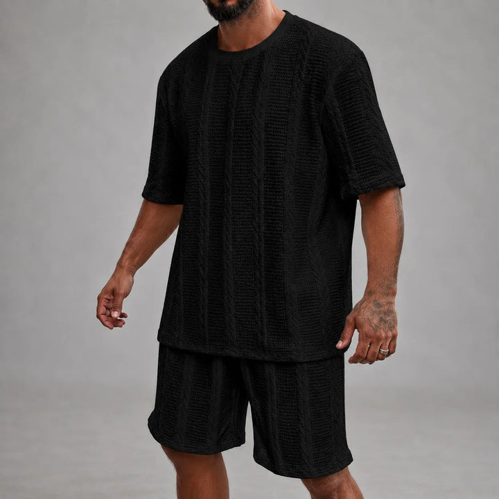 Men’s Casual Short Sleeve Shirt and Shorts Set Relaxed Fit Lounge Outfit