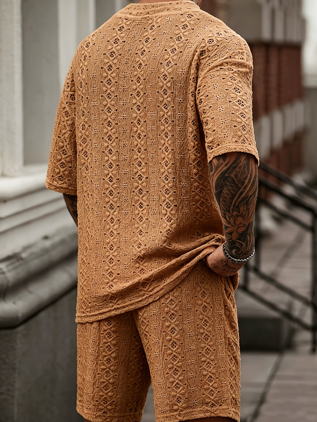Men’s Resort Shirt and Shorts Set Relaxed Fit Two Piece Summer Outfit