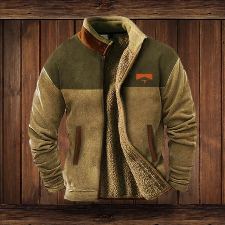 Men’s Outdoor Fleece Winter Jacket – Warm Zip-Up Coat for Cold Weather