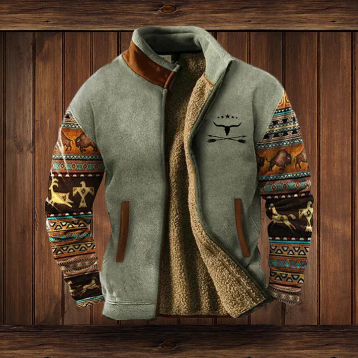 Men’s Outdoor Fleece Winter Jacket – Warm Zip-Up Coat for Cold Weather