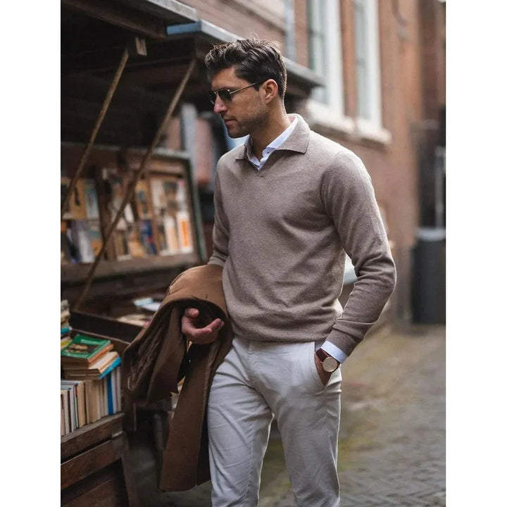 Gary - Classic Polo V Neck Sweater