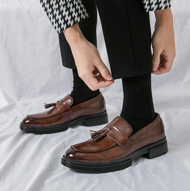 Tasslo Men Slip On Genuine Leather Loafers