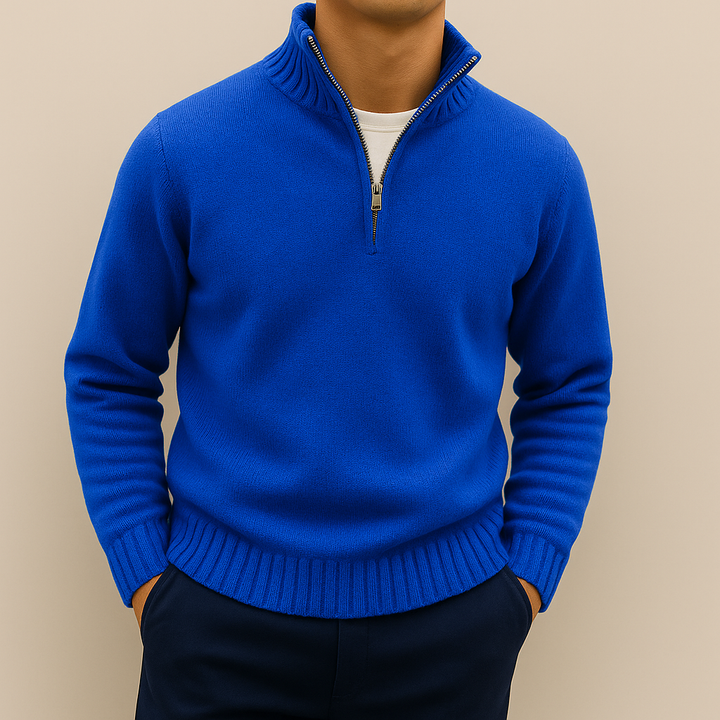 Mathieu Men’s Half-Zip Sweater – Soft Knit Mid-Layer | Modern Everyday Comfort
