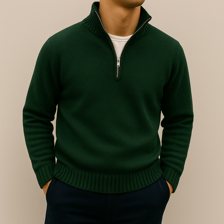 Mathieu Men’s Half-Zip Sweater – Soft Knit Mid-Layer | Modern Everyday Comfort