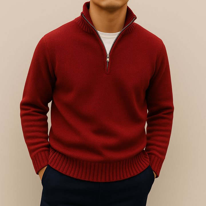 Mathieu Men’s Half-Zip Sweater – Soft Knit Mid-Layer | Modern Everyday Comfort