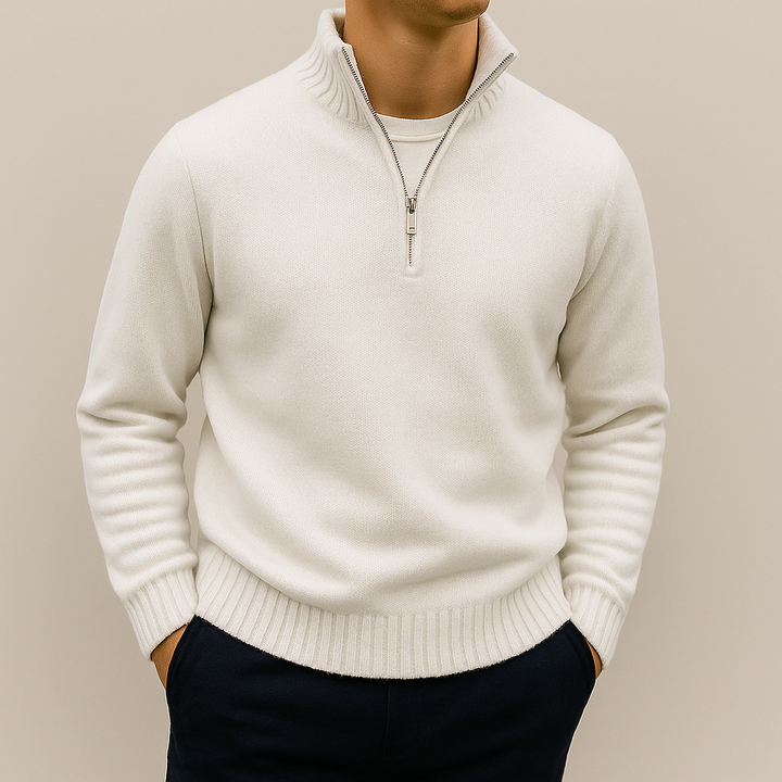 Mathieu Men’s Half-Zip Sweater – Soft Knit Mid-Layer | Modern Everyday Comfort