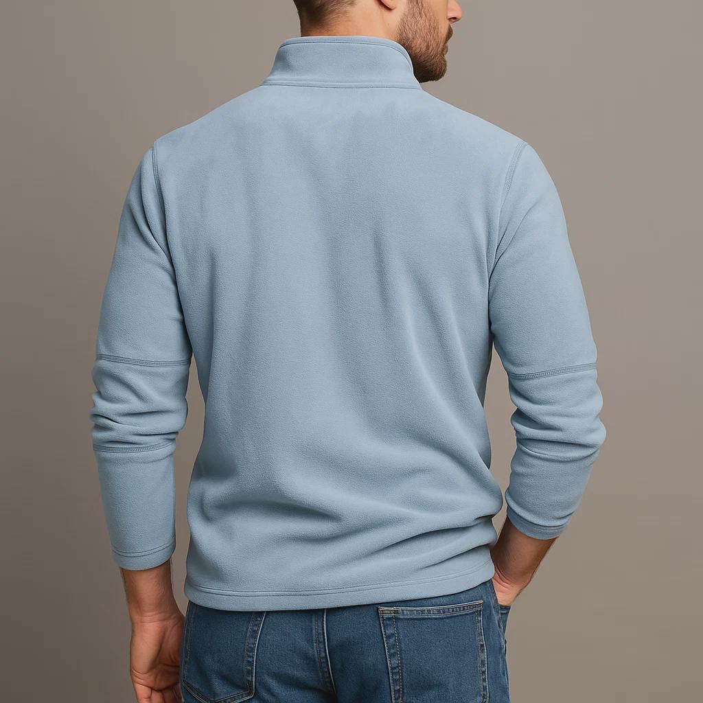 Men Quarter Zip Sweater - Long Sleeve Half Zip
