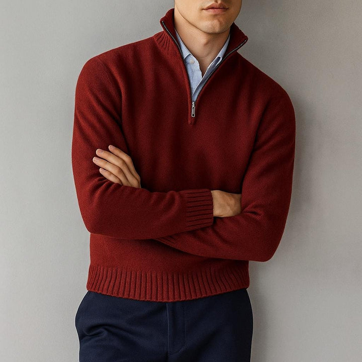 Men Classic Quarter Zip Sweater